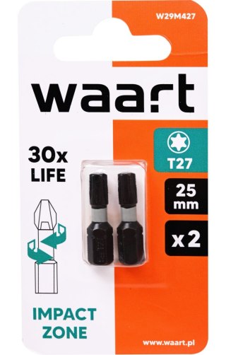 Wart Końcówki wkrętakowe udarowe Torx T27 x 25 mm, 2 szt. W29M427