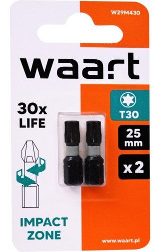 Wart Końcówki wkrętakowe udarowe Torx T30 x 25 mm, 2 szt. W29M430