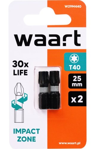 Wart Końcówki wkrętakowe udarowe Torx T40 x 25 mm, 2 szt. W29M440