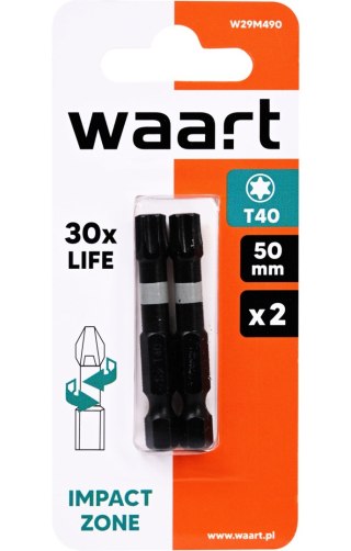 Wart Końcówki wkrętakowe udarowe Torx T40 x 50 mm, 2 szt. W29M490