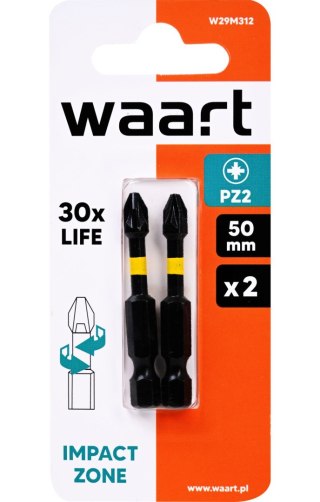 Wart Końcówki wkrętakowe udarowe krzyżowe PZ2 x 50 mm, 2 szt. W29M312