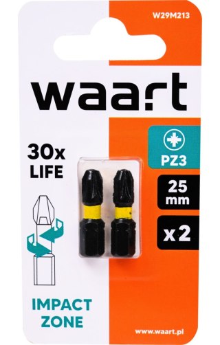 Wart Końcówki wkrętakowe udarowe krzyżowe PZ3 x 25 mm, 2 szt. W29M213