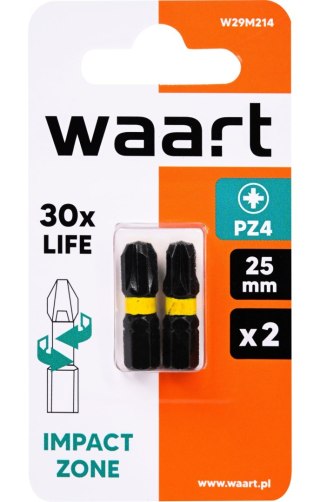 Wart Końcówki wkrętakowe udarowe krzyżowe PZ4 x 25 mm, 2 szt. W29M214