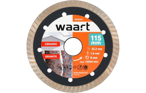 Wart Tarcza diamentowa 115 x 22.2 mm, Turbo W23D311