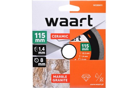 Wart Tarcza diamentowa 115 x 22.2 mm, pełna W23D011