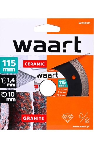 Wart Tarcza diamentowa 115 x 22.2, warkoczowa W23D511