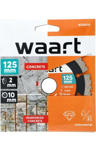 Wart Tarcza diamentowa 125 x 22.2 mm, ostrze KU, do twardych materiałów W23D212