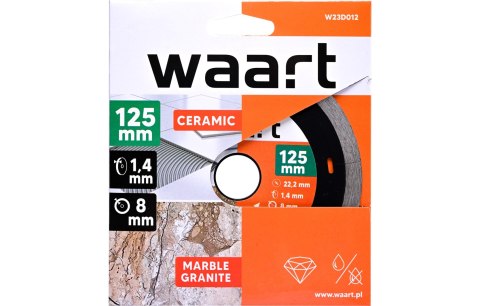 Wart Tarcza diamentowa 125 x 22.2 mm, pełna W23D012