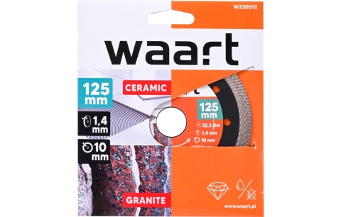 Wart Tarcza diamentowa 125 x 22.2, warkoczowa W23D512