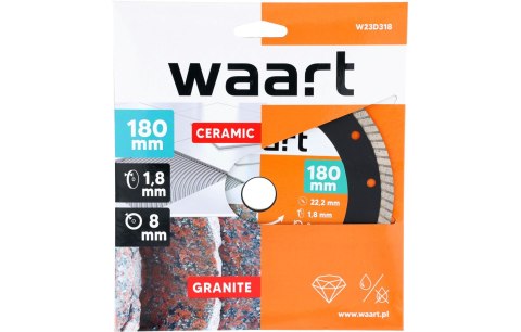 Wart Tarcza diamentowa 180 x 22.2, Turbo W23D318