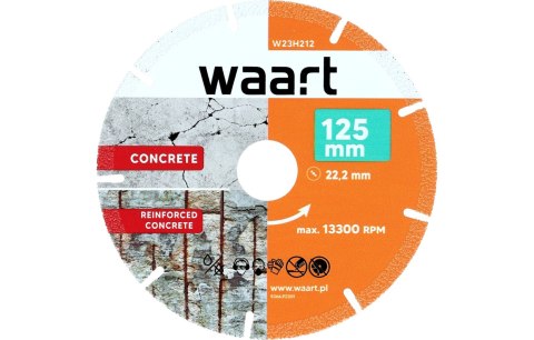 Wart Tarcza z nasypem diamentowym 125 x 22.2 mm, do betonu W23H212