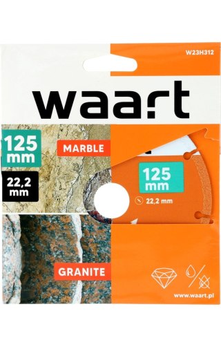 Wart Tarcza z nasypem diamentowym 125 x 22.2 mm, do granitu, marmuru W23H312