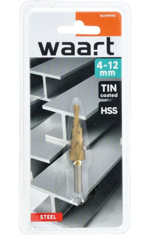 Wart Wiertło stopniowe spiralne 4.0-12.0 mm, tytanowane,STAL M2 W21M990