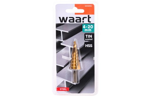 Wart Wiertło stopniowe spiralne 4.0-20.0 mm, tytanowane, STAL M2 W21M992