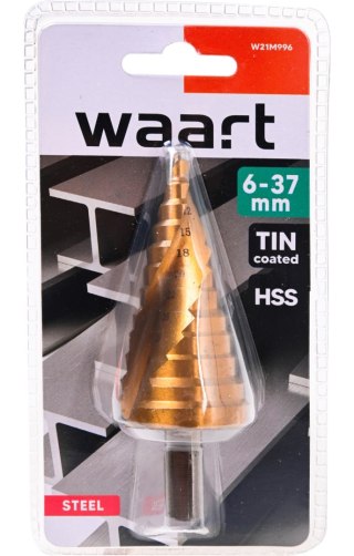 Wart Wiertło stopniowe spiralne 6.0-37.0 mm, tytanowane, STAL M2 W21M996