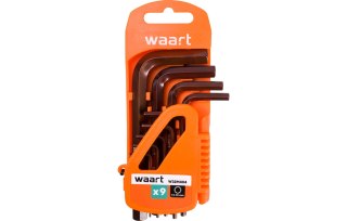 Wart Zestaw kluczy sześciokątnych 1.5-10 mm, S2, 9 szt. W32M404