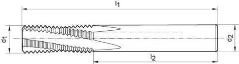 GÜHRING Frez do gwintow TMSP pelnoweglikowy TiCN,chwyt HA,chlodz. wew. 2xD M14 GÜHRING