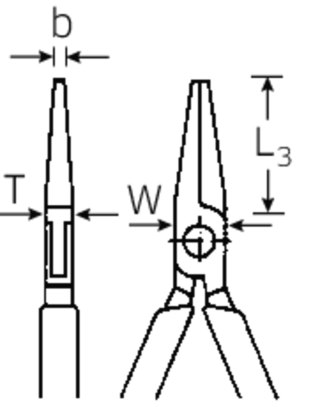 STAHLWILLE Szczypce okrągłe dla elektron.L=125mm (wysmukłe); poler./powl. STAHLWILLE