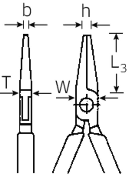 STAHLWILLE Szczypce płaskie dla elektroników L=125mm; poler./powl. STAHLWILLE