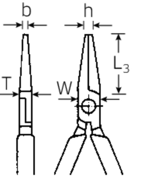 STAHLWILLE Szczypce płaskie, długie, z obcinakiem L=160mm; chromowane, rękojeść 2K STAHLWILLE