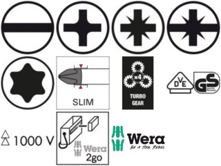 Wera Zestaw wkrętaków z trzpieniami wymiennymi VDE Kraftform 16-cz. Wera