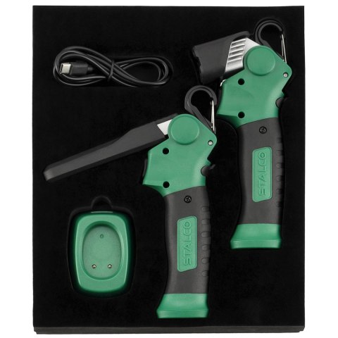 Stalco Zestaw lamp roboczych aku LED 1000 lm + 800 lm STALCO S052497811 Stalco Zestaw lamp roboczych aku LED 1000 lm + 800 lm STALCO S052497811