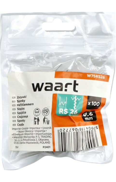 Wart Zszywki do plastiku 0.6mm, duża fala, 100szt. W75RS26