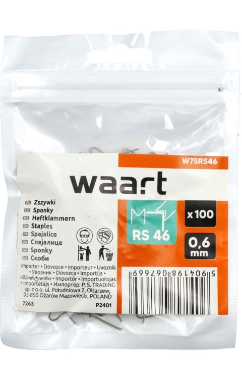 Wart Zszywki do plastiku 0.6mm, typ M zewnętrzne, 100szt. W75RS46