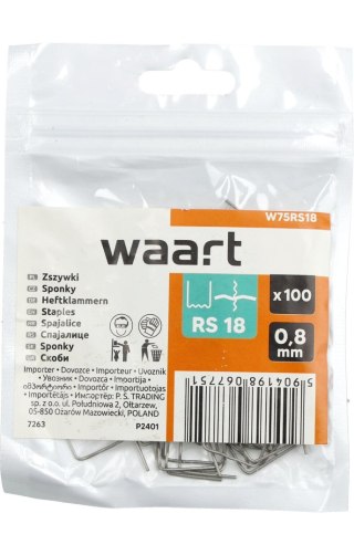 Wart Zszywki do plastiku 0.8mm, mała fala, 100szt. W75RS18