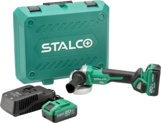 Stalco Zestaw: Szlifierka kątowa akumulatorowa AGS20-125BL