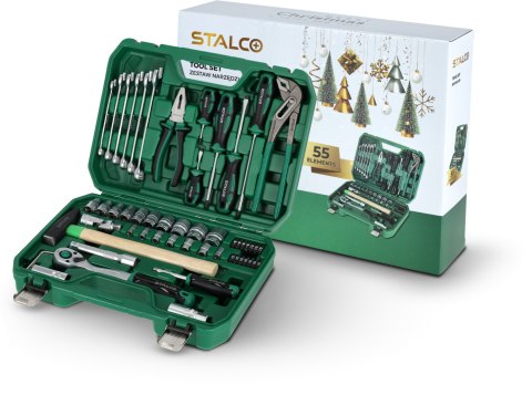 Zestaw multinarzędziowy 1/2"+1/4" 55 elem grzechotka 90t opakowanie bmc STALCO S011100055
STALCO
S011100055 Zestaw multinarzędziowy 1/2"+1/4" 55 elem grzechotka 90t opakowanie bmc STALCO S011100055
STALCO
S011100055