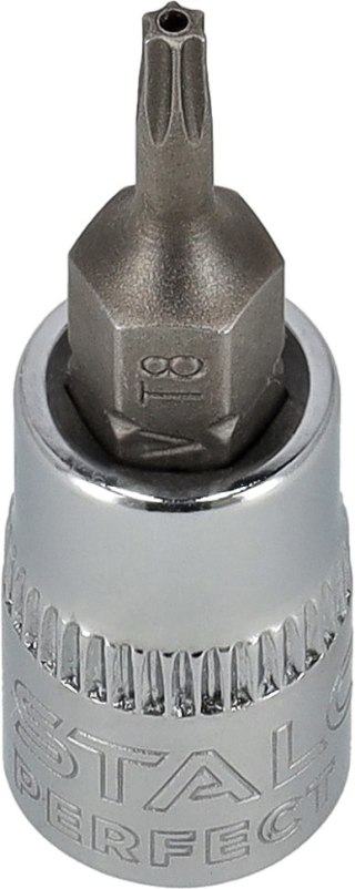 Klucz trzpieniowy TORX na nasadce 1/4"
 TT8 STALCO PERFECT
 S-85671