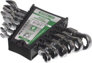 Klucze płasko-oczkowe z grzechotką i przegubem
 8 - 19 mm , 6 el. STALCO
 S-56246