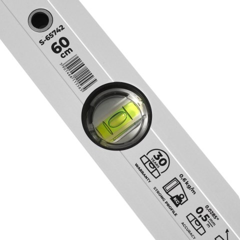 Poziomnica aluminiowa anodowana z magnesem
 40 cm STALCO PERFECT
 S-65740
