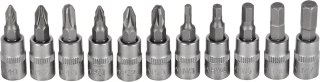 Zestaw bitów na nasadkach 1/4" na listwie 11 szt.
 STALCO
 S-54021
