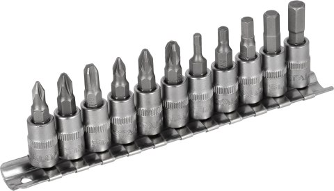 Zestaw bitów na nasadkach 1/4" na listwie 11 szt.
STALCO
S-54021 Zestaw bitów na nasadkach 1/4" na listwie 11 szt.
STALCO
S-54021