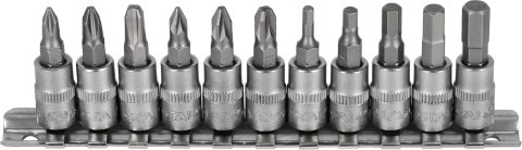 Zestaw bitów na nasadkach 1/4" na listwie 11 szt.
STALCO
S-54021 Zestaw bitów na nasadkach 1/4" na listwie 11 szt.
STALCO
S-54021