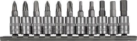 Zestaw bitów na nasadkach 1/4" na listwie 11 szt.
STALCO
S-54021 Zestaw bitów na nasadkach 1/4" na listwie 11 szt.
STALCO
S-54021