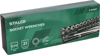Zestaw kluczy nasadowych 3/4" 21 el.
 STALCO
 S-54007