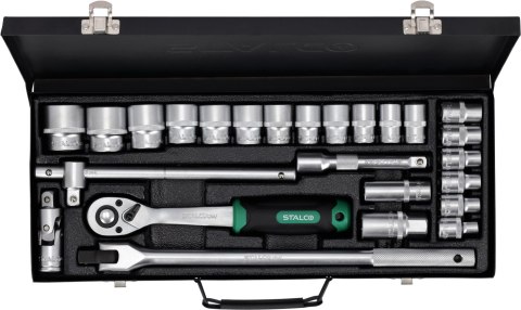 Zestaw kluczy nasadowych 3/4" 21 el.
STALCO
S-54007 Zestaw kluczy nasadowych 3/4" 21 el.
STALCO
S-54007