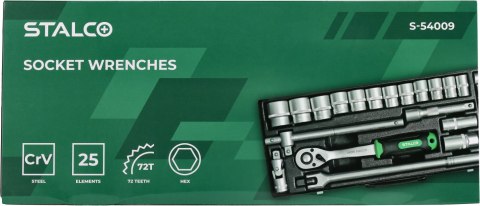 Zestaw kluczy nasadowych 3/4" 21 el.
STALCO
S-54007 Zestaw kluczy nasadowych 3/4" 21 el.
STALCO
S-54007