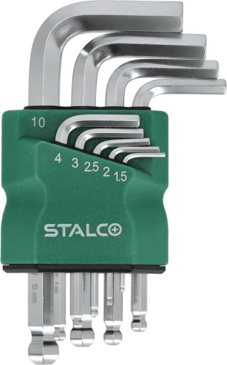 Zestaw krótkich kluczy sześciokątnych z kulką 9 el.
 STALCO
 S-48368