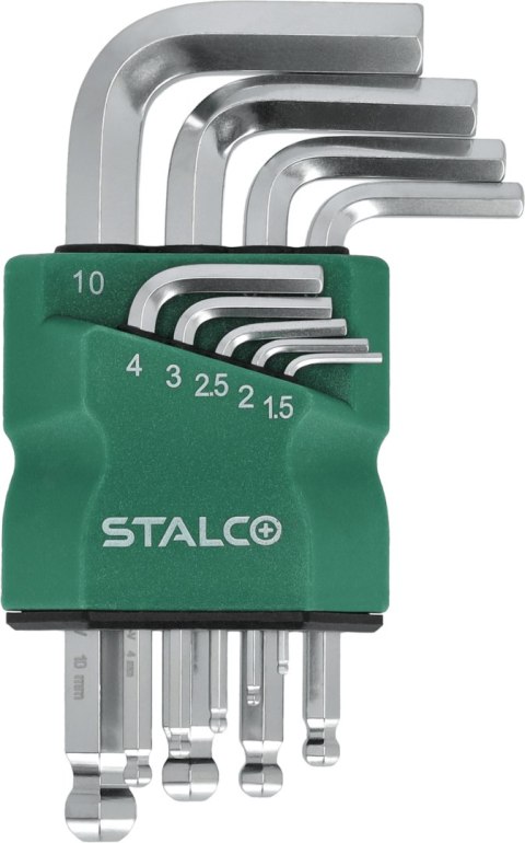 Zestaw krótkich kluczy sześciokątnych z kulką 9 el.
 STALCO
 S-48368