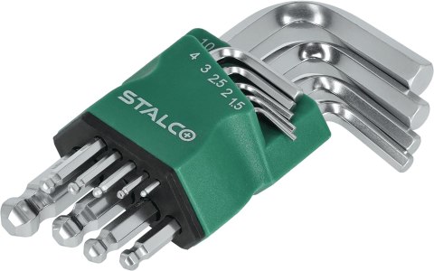 Zestaw krótkich kluczy sześciokątnych z kulką 9 el.
 STALCO
 S-48368