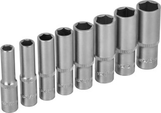 Zestaw nasadek głębokich 1/4" na listwie 8 szt.
 STALCO
 S-54061