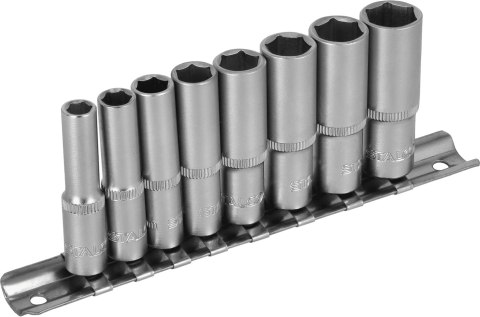Zestaw nasadek głębokich 1/4" na listwie 8 szt.
STALCO
S-54061 Zestaw nasadek głębokich 1/4" na listwie 8 szt.
STALCO
S-54061