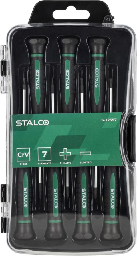 Zestaw wkrętaków precyzyjnych 7 El.
STALCO
S-12397 Zestaw wkrętaków precyzyjnych 7 El.
STALCO
S-12397