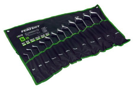 Klucze oczkowe wygięte 6-32mm 12elem. polerowane STALCO PERFECT S-76763 Klucze oczkowe wygięte 6-32mm 12elem. polerowane STALCO PERFECT S-76763