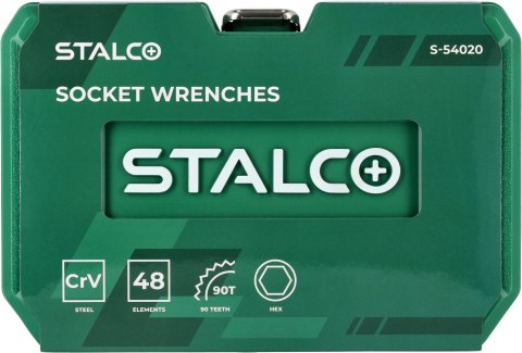 Zestaw kluczy nasadowych 48 elementów S-54020
STALCO
S-54020 Zestaw kluczy nasadowych 48 elementów S-54020
STALCO
S-54020