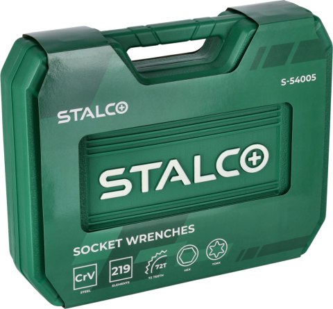 Zestaw kluczy nasadowych i płasko oczkowych, 219 elementów S-54005
STALCO
S-54005 Zestaw kluczy nasadowych i płasko oczkowych, 219 elementów S-54005
STALCO
S-54005